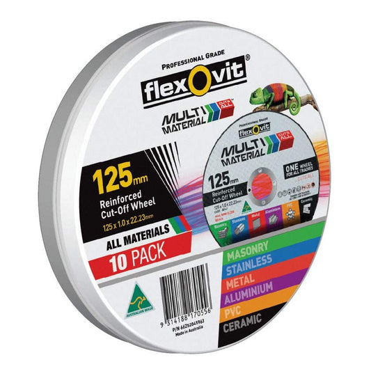 Cut off Wheel Multi-Material A46T-125x1.0x22.23mm 10-Pack