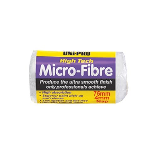 Microfibre Roller Cover 75mm 4mm Nap Pk2 Uni-Pro