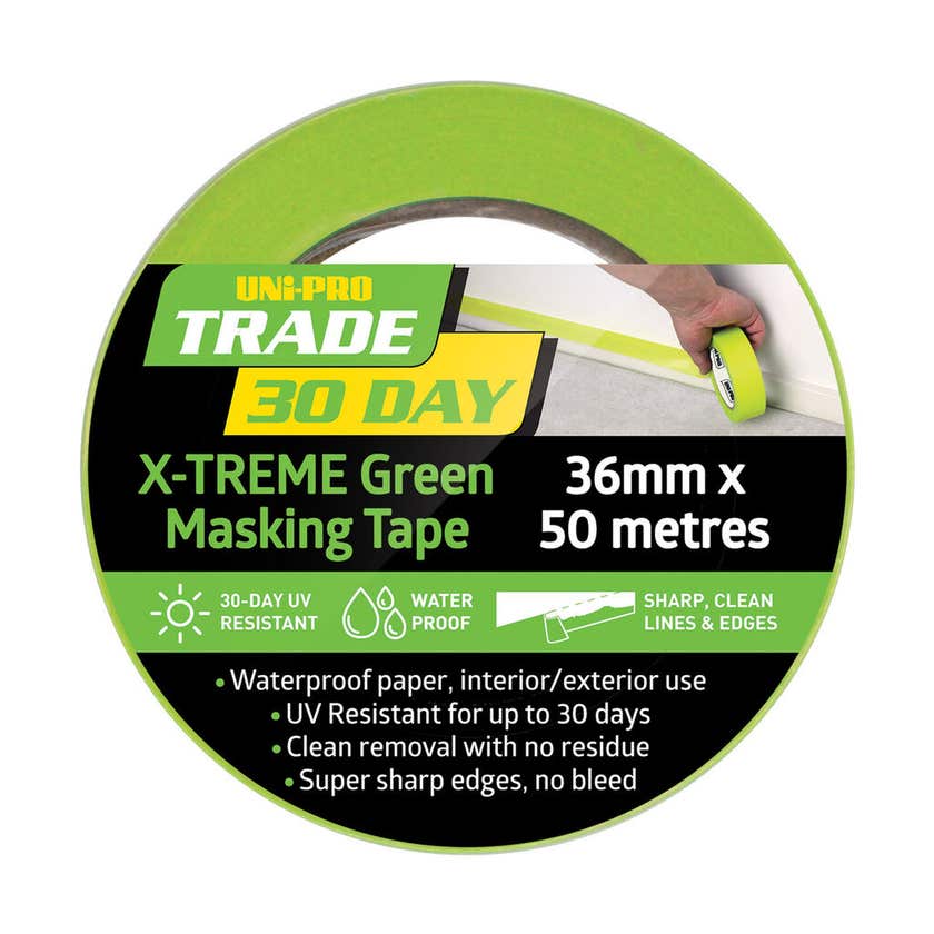 Masking Tape Green 30-Day 36mm X 50M Uni-Pro