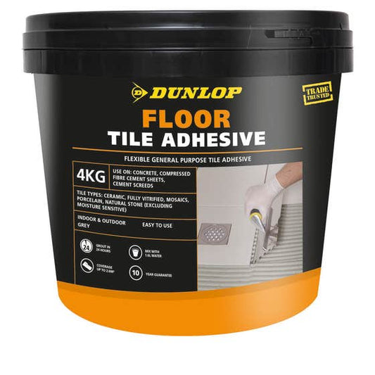 Adhesive Tile Floor 4kg Tub Dunlop
