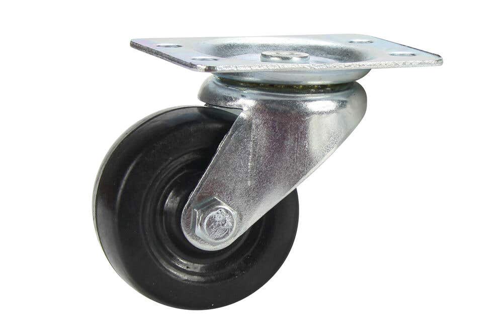 Castor 50mm Black Rubber Swivel