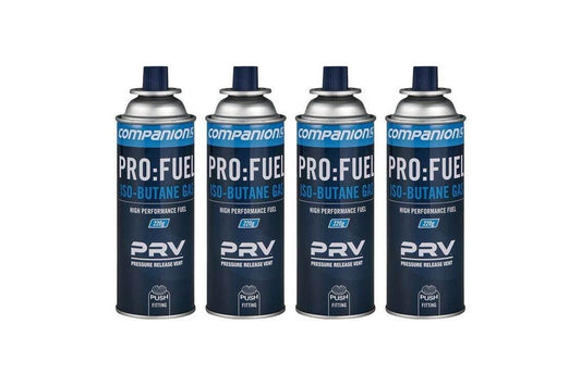 Butane Gas Cartridge with PRV 220gm Pk 4 - Companion