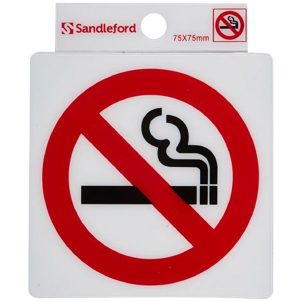 Sign Self Adhes 75x75 No Smoking Sym