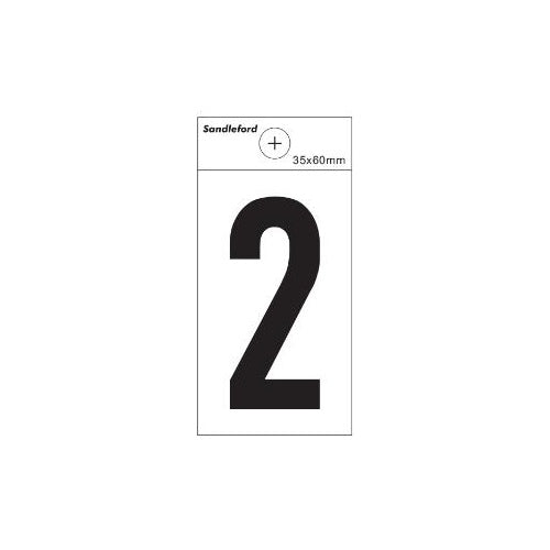 Sandleford Numeral Self Adhesive 60mm x 35mm White 2