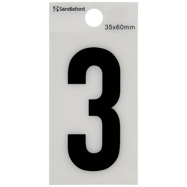 Sandleford Numeral Self Adhesive 60mm x 35mm White 3