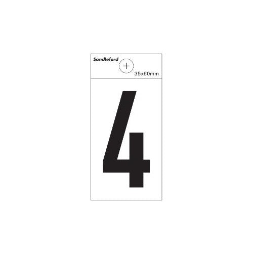 Sandleford Numeral Self Adhesive 60mm x 35mm White 4