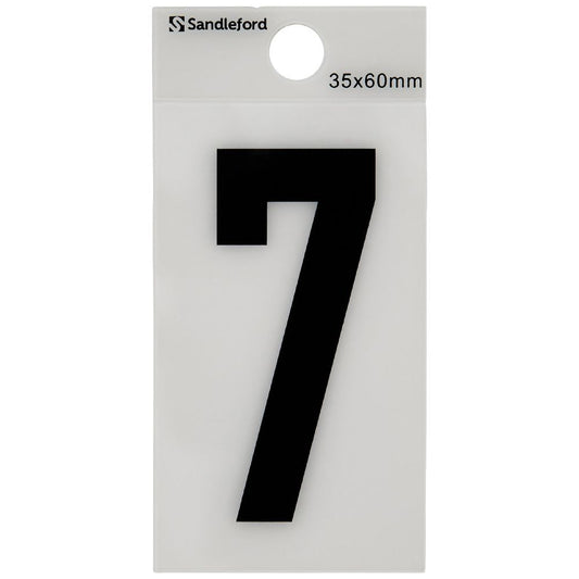 Sandleford Numeral Self Adhesive 60mm x 35mm White 7