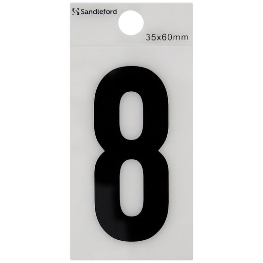 Sandleford Numeral Self Adhesive 60mm x 35mm White 8