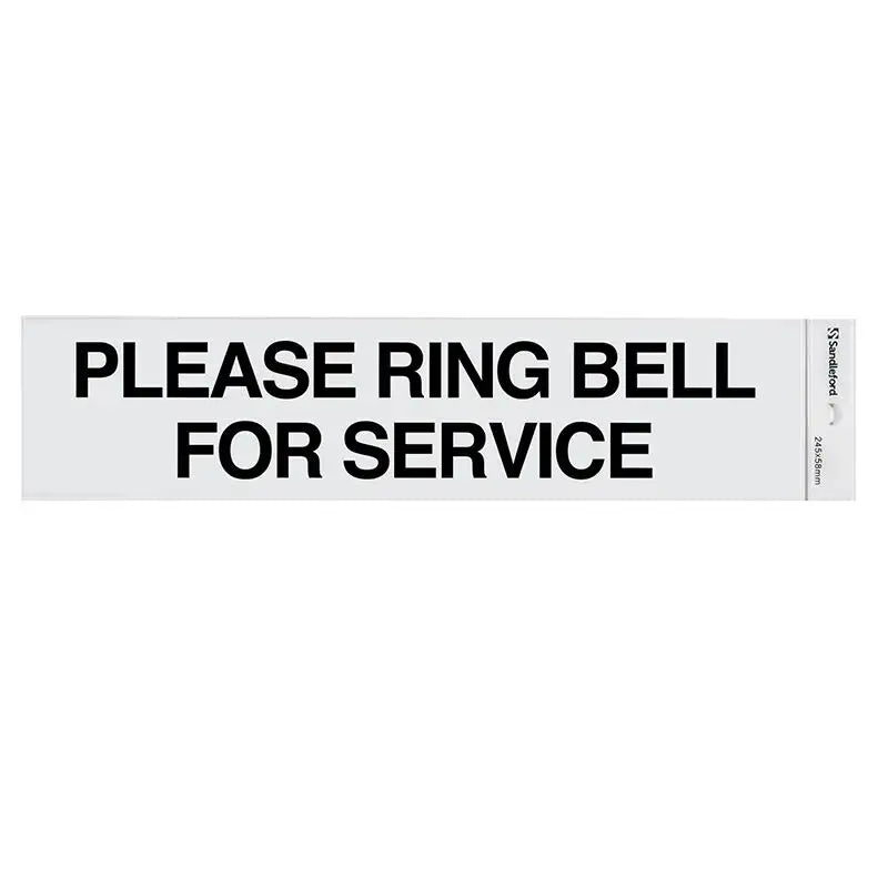 Sandleford SignSelfAdh 245x58mm Please Ring Bell for Service