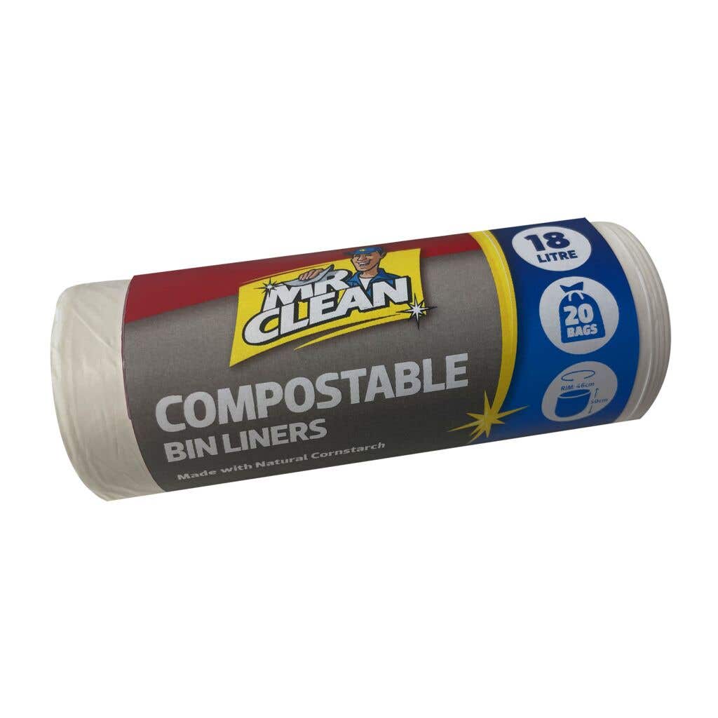 Compostable  Bin Liner 20pk 18L Mr Clean