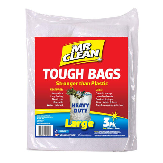 Heavy Duty Tough Bin Bag Large - 3 Pack Mr Clean