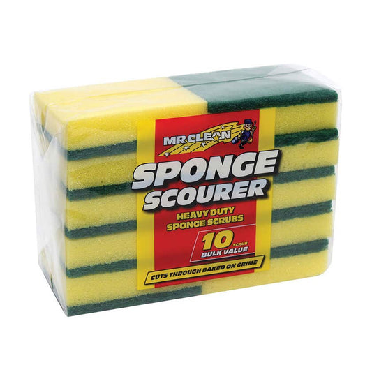 Heavy Duty Sponge Scourer - 10 Pack - MR CLEAN