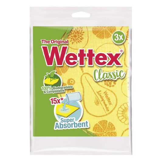 Classic Sponge Cleaning Cloth 3pk Wettex