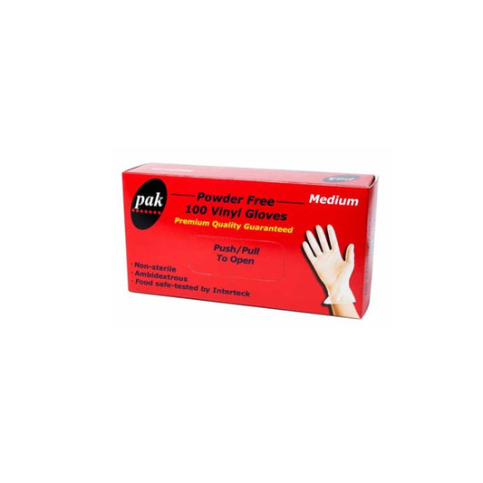 Powder Free Food Safe Vinyl Gloves Medium- 100 PK