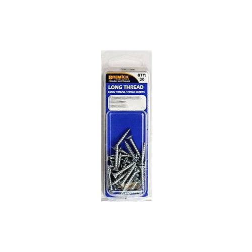 Screw Long Thread Hinge Zinc Plated 8gx30 Sp30 Bremick