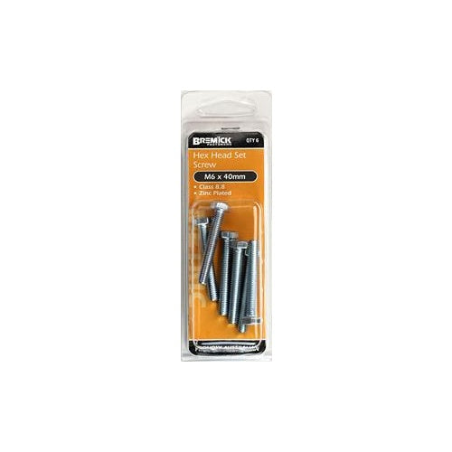 Set Screw Hex Ht Zinc Plated M6x40 Sp6 Bremick