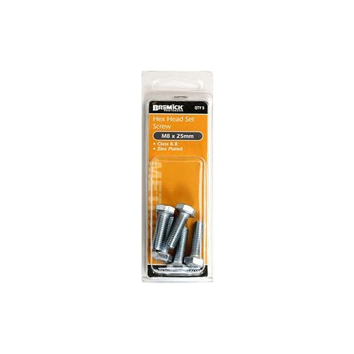 Set Screw Hex Ht Zinc Plated M8x25 Sp5 Bremick