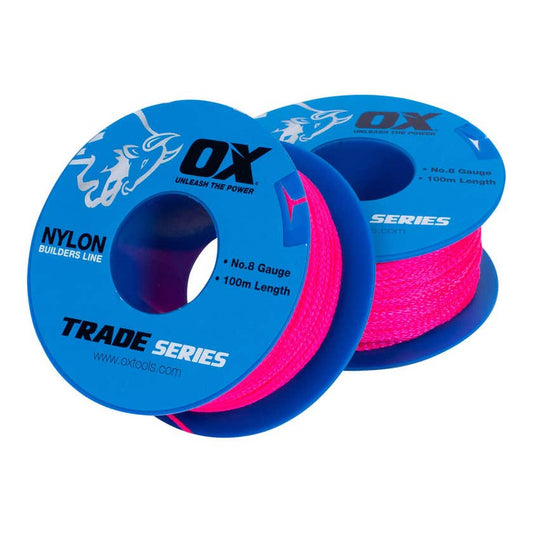 Nylon Builders Line No. 8 Gauge Pink 100m Ox