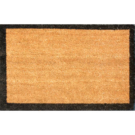 Mat Coir Black Border PCV Backed 45x70cm Vivaldi