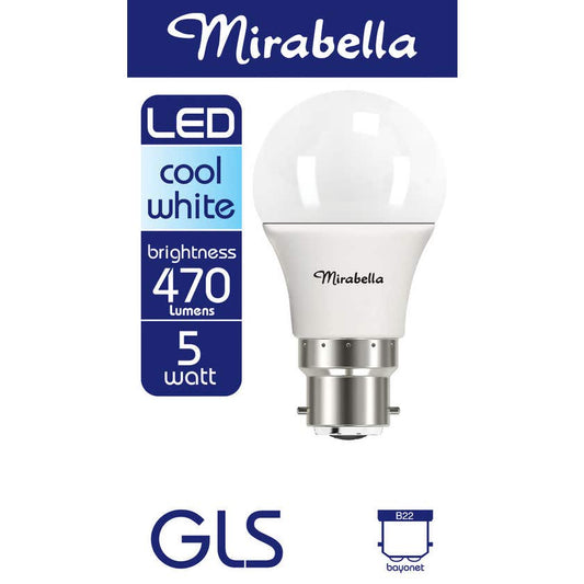 Globe Led Gls Bc 5W 470Lm Cool White Mirabella