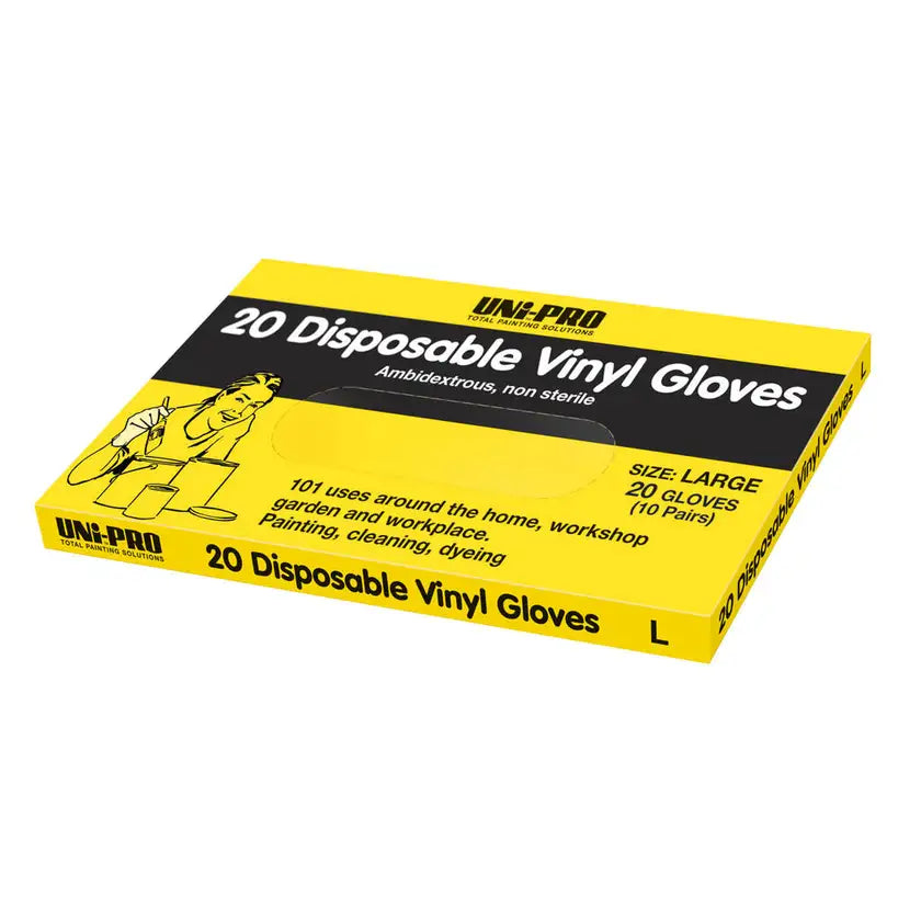 Glove Disposable Vinyl Large 20 Pack Uni-Pro