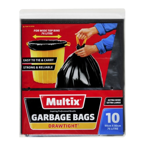 Bag Garbage Extra Wide 76l Pk10