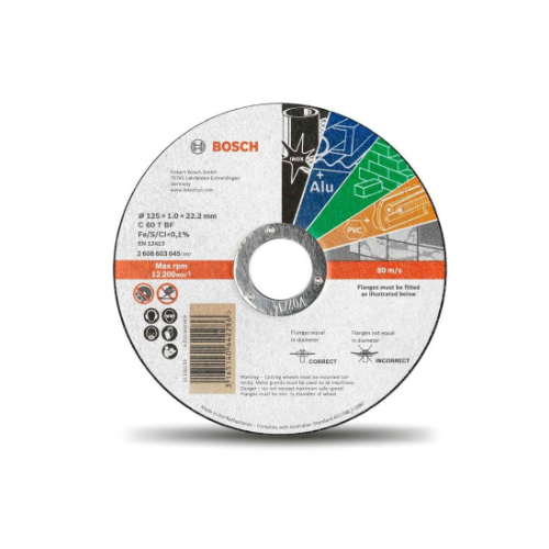 Bosch Disc Cutting Multimaterial 125 x 1.0 x 22.2mm 1PK