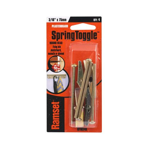 Anchor Toggle Springround Head 5X 75mm Card Of 4