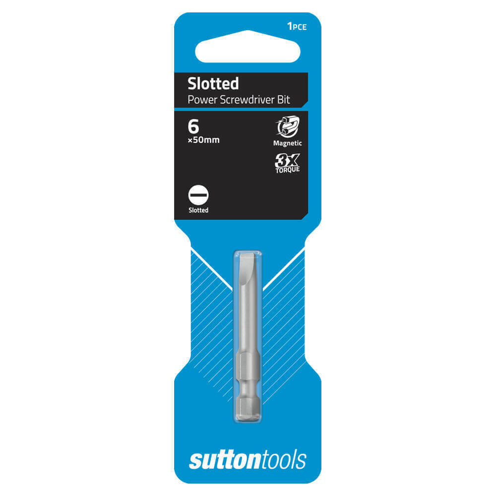 Bit sdriver 6 x 50 Slotted1Pk