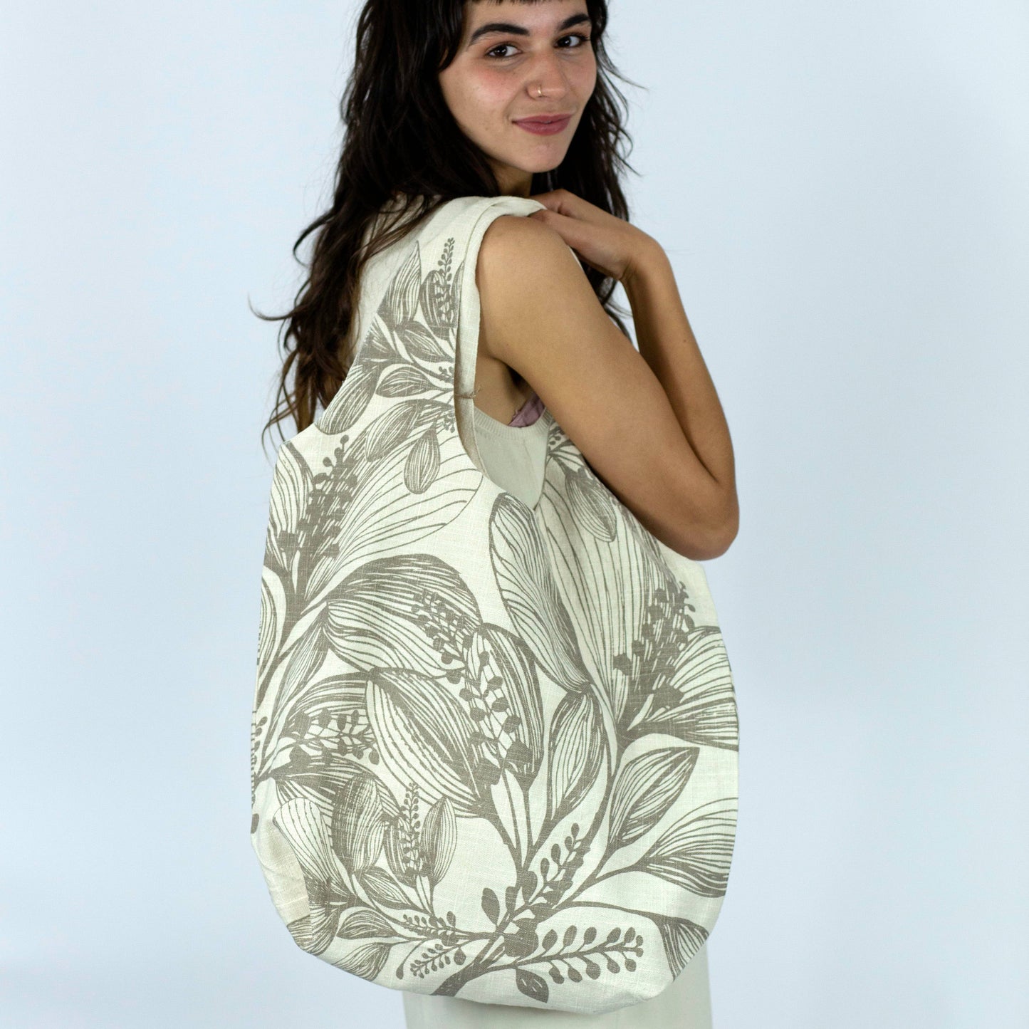 Slub Cotton Shopper Bag: Reverse Charcoal