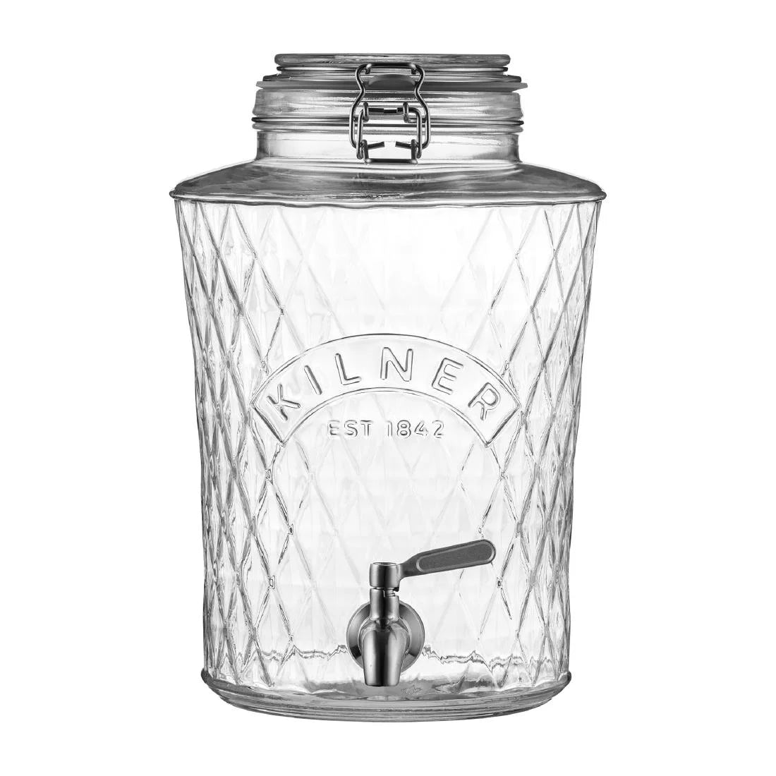 Kilner Diamond Dispenser with Stainless Steel Tap 5L